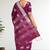 Tyrian purple & antique silver mau silk cotton saree with running blouse