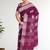 Tyrian purple & antique silver mau silk cotton saree with running blouse