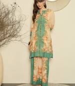 Women Floral Printed Regular Sequinned Kurta with Palazzos