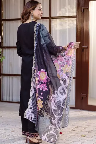 Women Ethnic Motifs Embroidered Regular Thread Work Kurta with Palazzos & With Dupatta