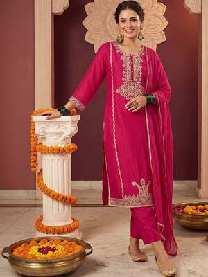 Women Ethnic Motifs Embroidered Regular Kurta with Trousers & With Dupatta 6