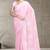 Baby pink & ivory white andhra cotton saree with running blouse