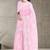 Baby pink & ivory white andhra cotton saree with running blouse