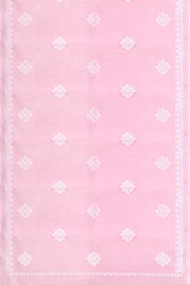 Baby pink & ivory white andhra cotton saree with running blouse 5