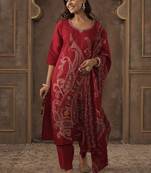 Women Paisley Printed Regular Sequinned Kurta with Trousers & With Dupatta