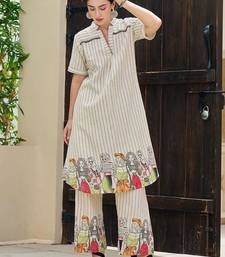 Women Printed Regular Beads and Stones Pure Cotton Kurta with Palazzos
