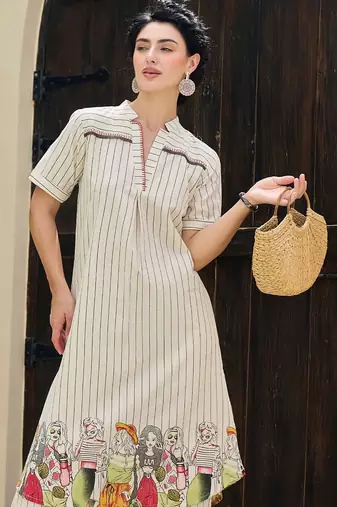 Women Printed Regular Beads and Stones Pure Cotton Kurta with Palazzos