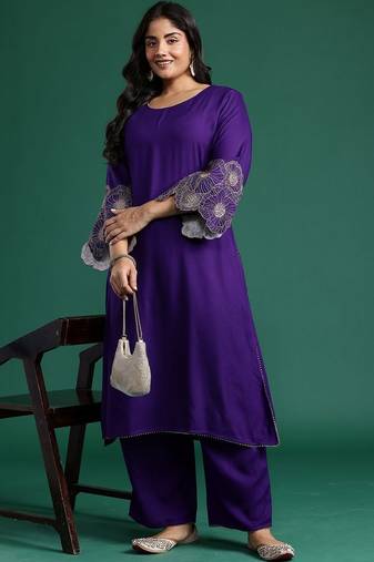 Women Floral Embroidered Regular Kurta with Palazzos