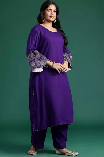Women Floral Embroidered Regular Kurta with Palazzos