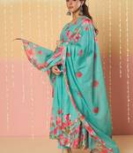 Women Floral Printed Regular Pure Cotton Kurta with Trousers & With Dupatta
