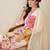 Women Floral Printed Regular Linen Kurta with Trousers & With Dupatta