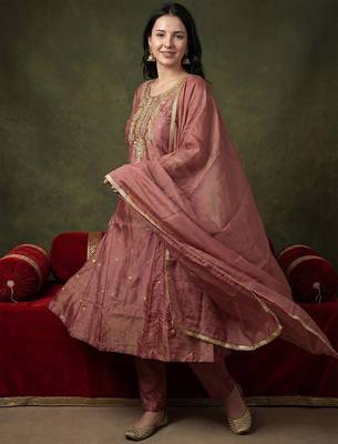 Women Ethnic Motifs Embroidered Regular Kurta with Trousers & With Dupatta 1