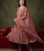 Women Ethnic Motifs Embroidered Regular Kurta with Trousers & With Dupatta