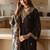 Black Embroidered Straight Kurta Trousers Dupatta Set