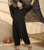Plus Size Regular Pure Cotton Kurta with Palazzos & With Dupatta