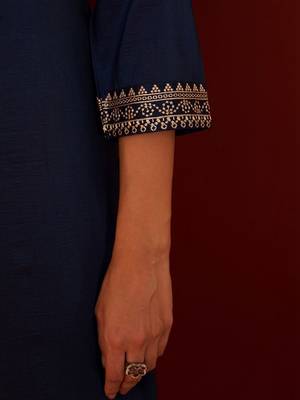 Women Ethnic Motifs Embroidered Regular Thread Work Kurta with Trousers & With Dupatta 7