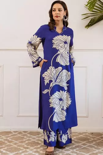 Women Floral Printed Kurta with Palazzo
