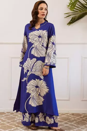 Women Floral Printed Kurta with Palazzo