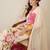 Women Floral Printed Linen Kurta with Trousers & Dupatta