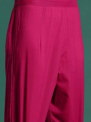 Floral Printed Angrakha Pure Cotton Kurta with Trousers & With Dupatta 3