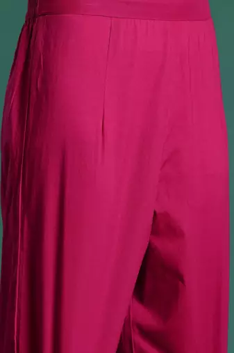 Floral Printed Angrakha Pure Cotton Kurta with Trousers & With Dupatta
