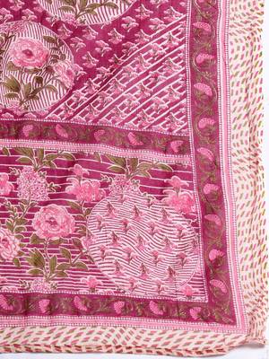 Floral Printed Angrakha Pure Cotton Kurta with Trousers & With Dupatta 4