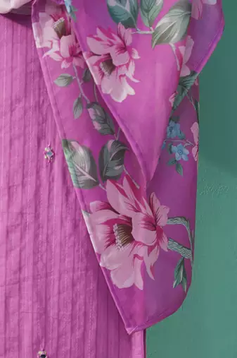 Women Floral Embroidered Regular Mirror Work Pure Cotton Kurta with Trousers & With Dupatta