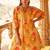 Floral Self Design Beads And Stones V-Neck A-Line Pure Cotton Kurta With Trousers