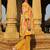 Floral Self Design Beads And Stones V-Neck A-Line Pure Cotton Kurta With Trousers