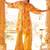 Floral Self Design Beads And Stones V-Neck A-Line Pure Cotton Kurta With Trousers