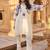 Floral Printed Beads And Stones V-Neck A-Line Pure Cotton Kurta With Trousers