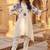 Floral Printed Beads And Stones V-Neck A-Line Pure Cotton Kurta With Trousers