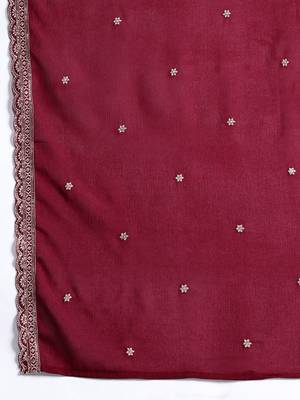 Ethnic Motifs Embroidered Kurta with Sharara & Dupatta 4