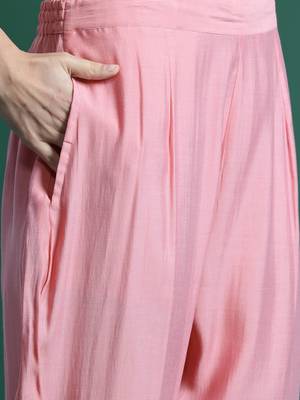 Floral Embroidered Regular Sequinned Kurta with Trousers & Dupatta 3