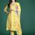 Floral Embroidered Thread Work Liva Kurta with Trousers & With Dupatta