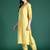 Floral Embroidered Thread Work Liva Kurta with Trousers & With Dupatta