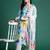 Floral Embroidered Empire Thread Work Kurta With Trousers & Dupatta