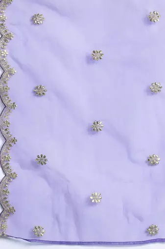 Floral Embroidered Sequinned Kurta With Trousers & Dupatta