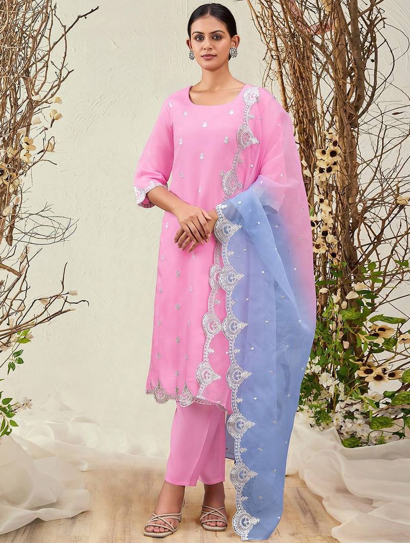 Women Ethnic Motifs Embroidered Regular Kurta with Trousers & With Dupatta