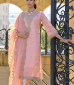 Women Ethnic Motifs Embroidered Regular Sequinned Kurta with Trousers & With Dupatta