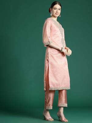 Women Ethnic Motifs Embroidered Regular Sequinned Kurta with Trousers & With Dupatta 6