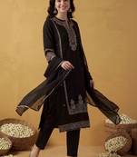Women Ethnic Motifs Embroidered Regular Mirror Work Kurta with Trousers & With Dupatta
