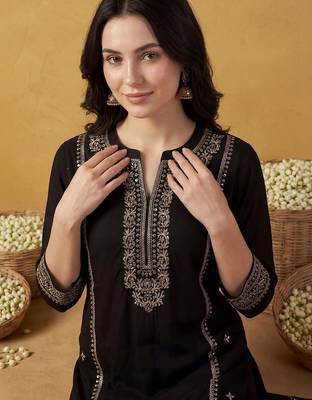 Women Ethnic Motifs Embroidered Regular Mirror Work Kurta with Trousers & With Dupatta 3