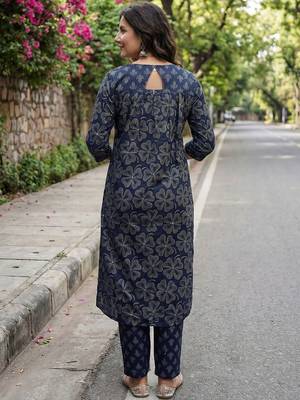 Women Ethnic Motifs Printed Regular Beads and Stones Pure Cotton Kurta with Trousers & With Dupatta 6