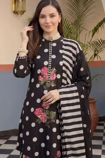 Women Floral Printed Regular Pure Cotton Kurta with Trousers & With Dupatta