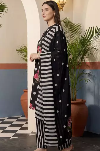 Women Floral Printed Regular Pure Cotton Kurta with Trousers & With Dupatta