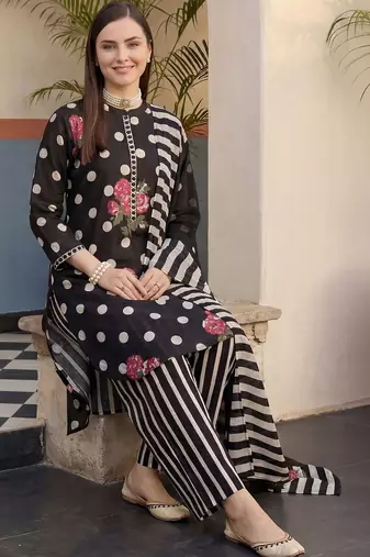 Women Floral Printed Regular Pure Cotton Kurta with Trousers & With Dupatta