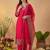Women Embroidered Regular Thread Work Kurta with Trousers & With Dupatta