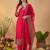 Women Embroidered Regular Thread Work Kurta with Trousers & With Dupatta