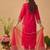 Women Embroidered Regular Thread Work Kurta with Trousers & With Dupatta
